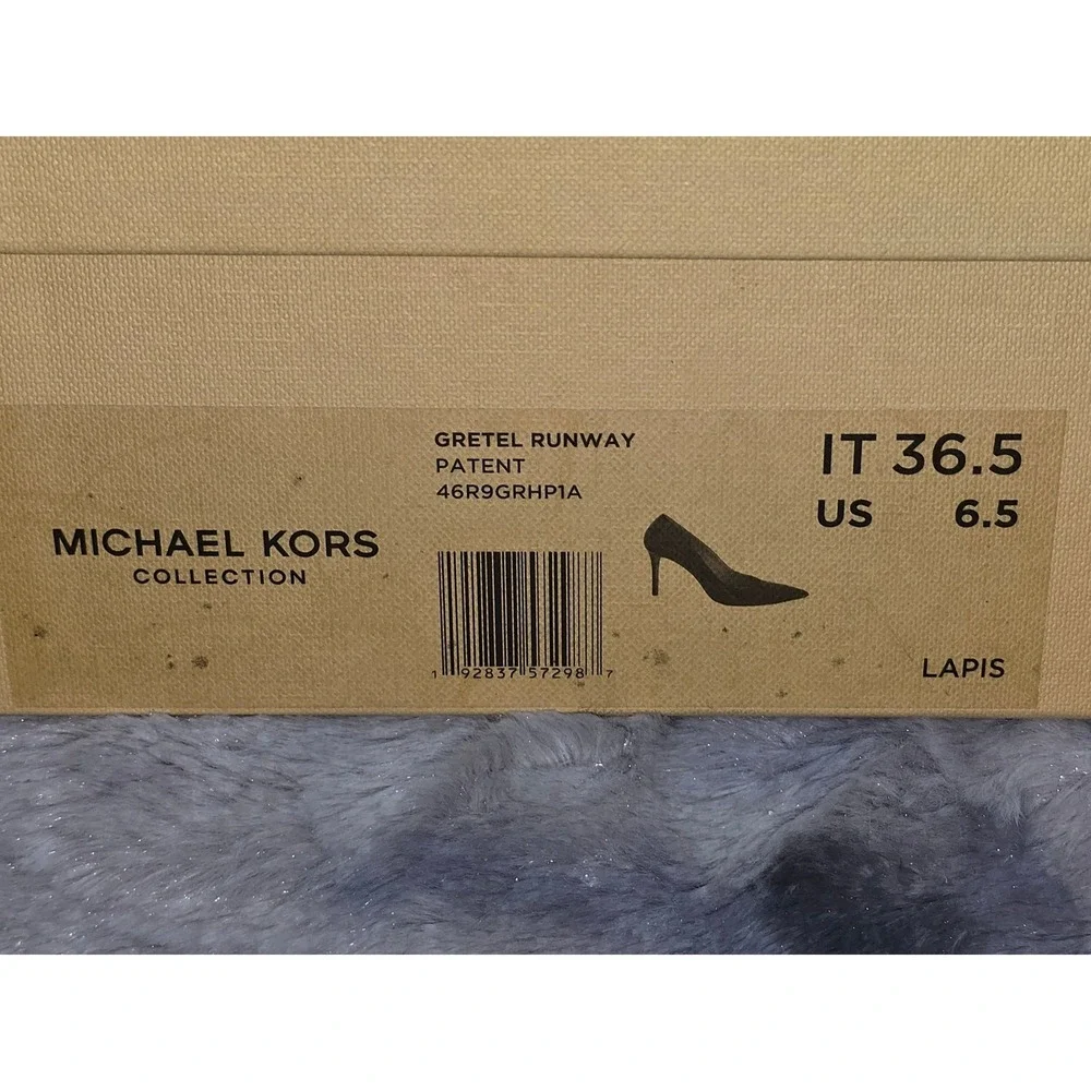 NWB Michael Kors Gretel Runway‎ Patent Lapis Blue Pointed Toe Stilettos US 6.5 - Picture 6 of 7
